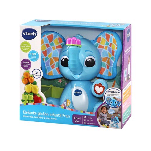 Elefante glotón infantil Fran Desarrolla sentidos y emociones VTECH.