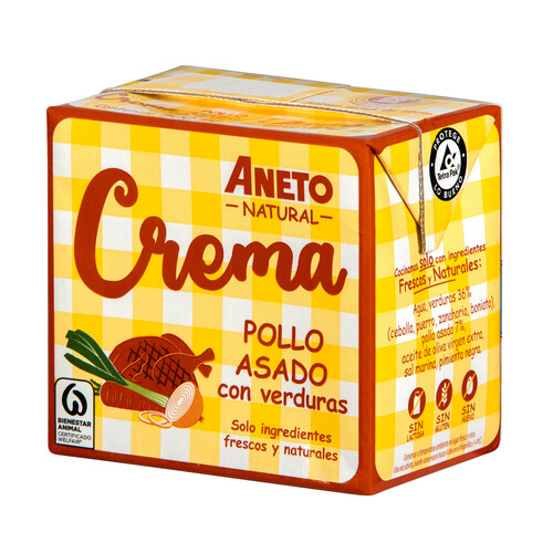 ANETO Crema natural pollo asado con verduras 500 g.