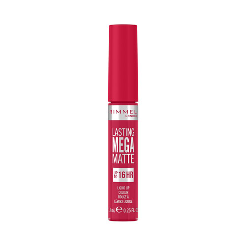 RIMMEL Lasting mega matte  tono 910 fuchsia flush Pintalabios líquido de larga duración (16 horas) con acabado mate.