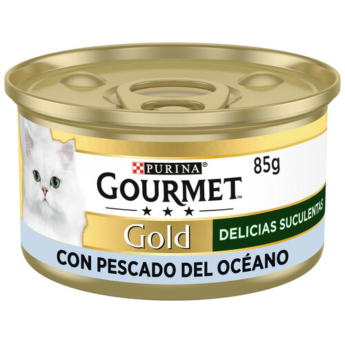 PURINA Gourmet gold delicias suculentas Alimento húmedo para gatos con pescado del océano 85 g.