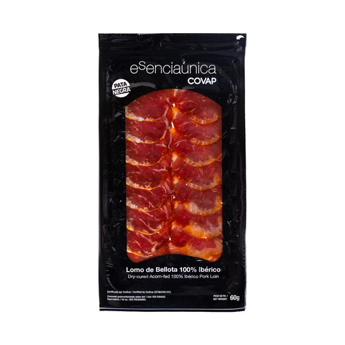 COVAP Lomo de bellota 100% ibérico, cortado en finas lonchas COVAP Esenciaúnica 60 g.