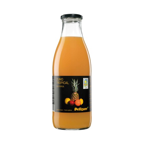 DELIZUM Zumo tropical a base de concentrado de naranja, piña, limón, manzana y maracuyá ecológico 1 l.