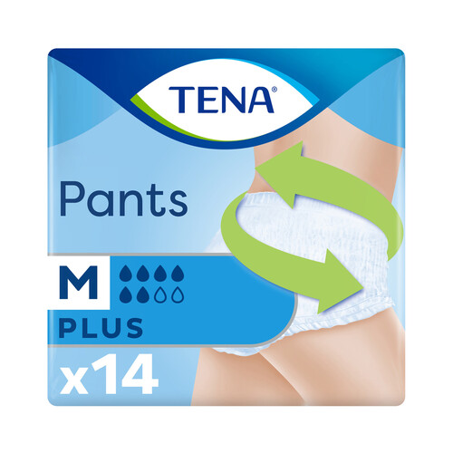 TENA Pañal de incontinencia unisex para adultos para perdidas severas de orina, talla M (80-110 cm) TENA Pants 14 uds.