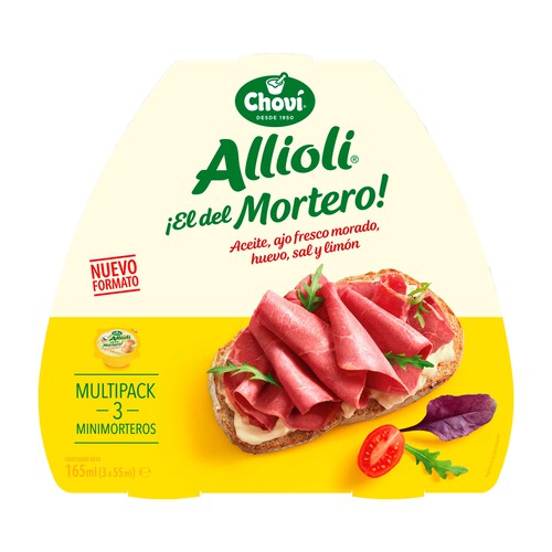 CHOVI Mini morteros de allioli 3 x 55 ml.