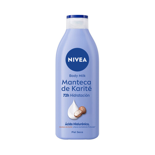 NIVEA Body milk (leche corporal) con hidratación profunda (72 horas), especial pieles secas 400 ml.