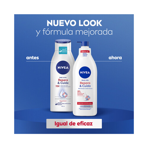 NIVEA Repara & cuida Loción corporal (body milk) hidratación intensa, para pieles secas y muy secas 400 ml.