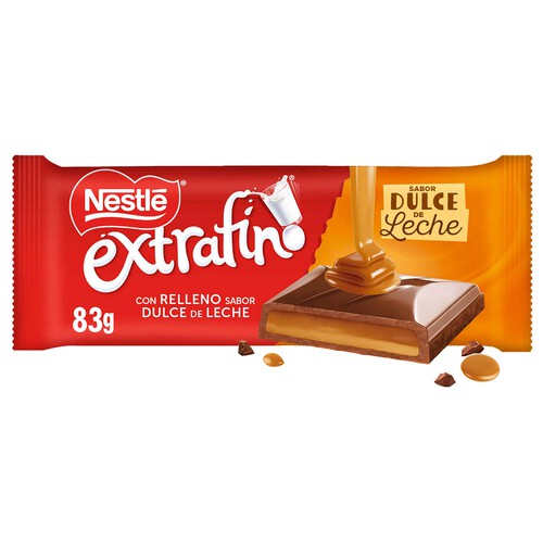 NESTLE Extrafino Chocolate relleno dulce de leche 83 g.