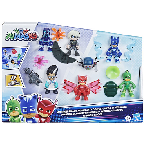 Pack con 6 héroes, villanos y accesorios, PJ MASKS.