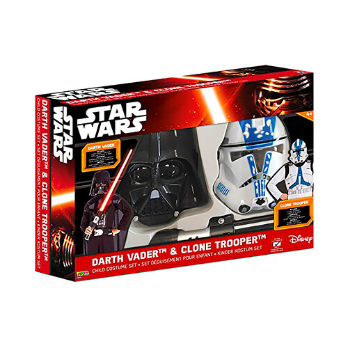 Star Wars, Pack Disfraces Darth Vader y Clone Trooper, 5-7 años. RUBIE´S