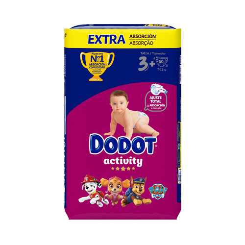 DODOT Activity Pañales talla 3+ (7-11 kg) 60 uds.