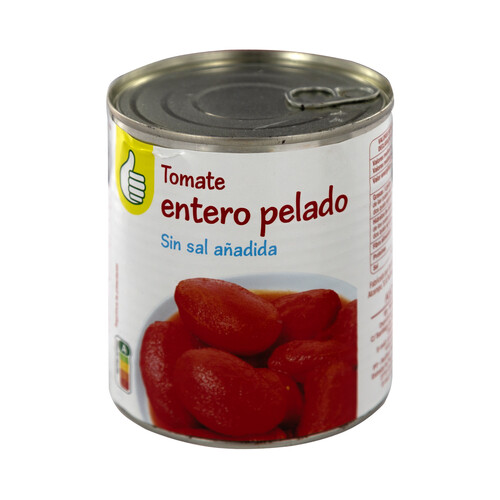 PRODUCTO ECONÓMICO ALCAMPO Tomate entero pelado, sin sal añadida 476 g.