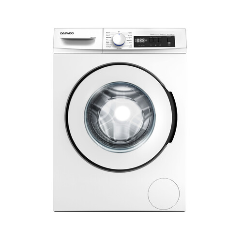 Lavadora DAEWOO WM812T1WU1ES 8KG, color blanca, clasificación energética: D, 1200RPM, H: 84,5cm, A: 59,7cm, F: 49,7cm.