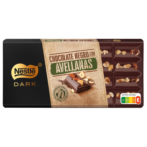 NESTLÉ Dark Chocolate negro con avellanas enteras 150 g.