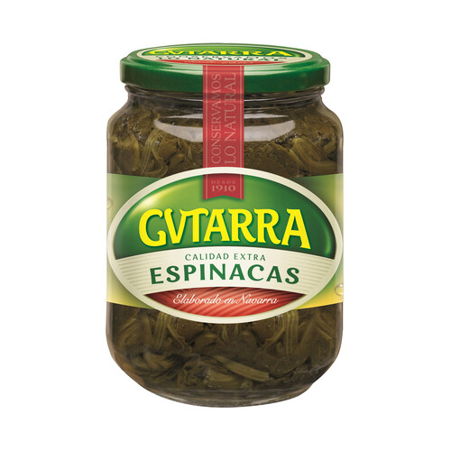 GVTARRA Espinacas de calidad extra frasco de 425 g.