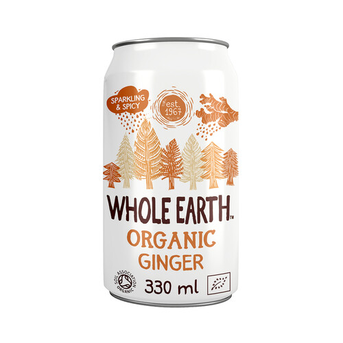 WHOLE EARTH Refresco bio de jengibre 330 ml.