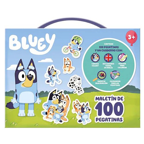 Maletín de 100 pegatinas Bluey.