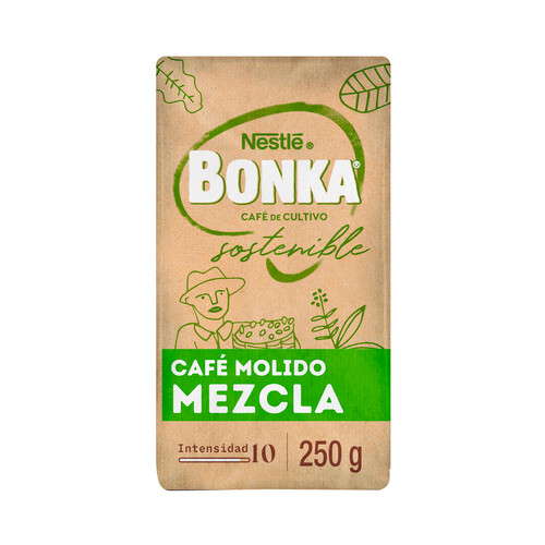 BONKA Café Molido Mezcla 70% natural 30% torrefacto 250 g.