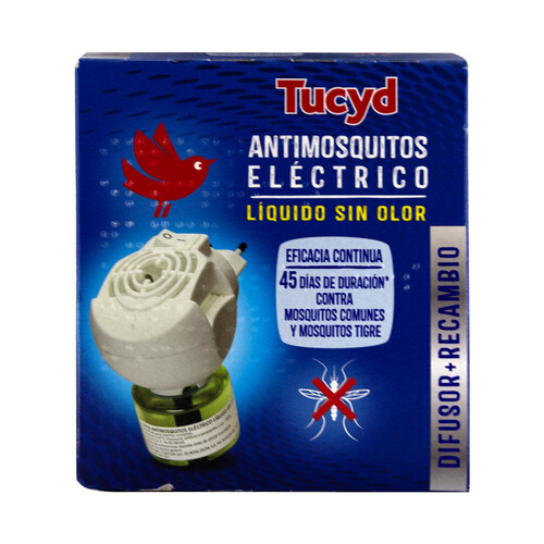 PRODUCTO ALCAMPO Tucyd Antimosquitos eléctrico (difusor + recambio) con líquido sin olor.