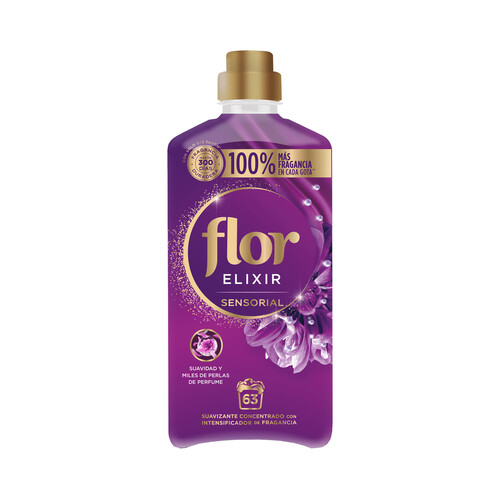FLOR Suavizante concentrado con intensificador de fragancia FLOR Elixir sensorial 63 dosis 1.13 l.
