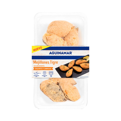 AGUINAMAR Mejillon relleno empanado 6 uds. 285 g.