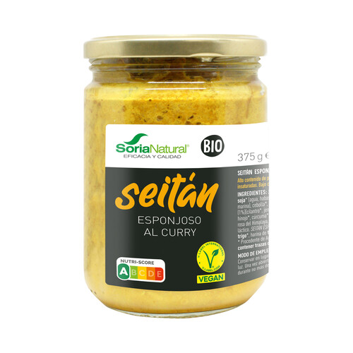 SORIA NATURAL Bio Seitán esponjoso al curry bote 375 g.