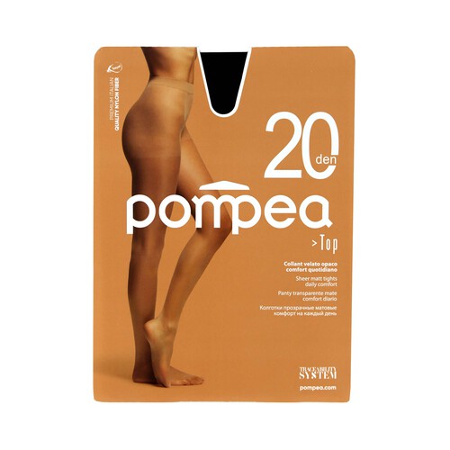 Panty transparente mate, 20den, POMPEA, color negro, talla M.