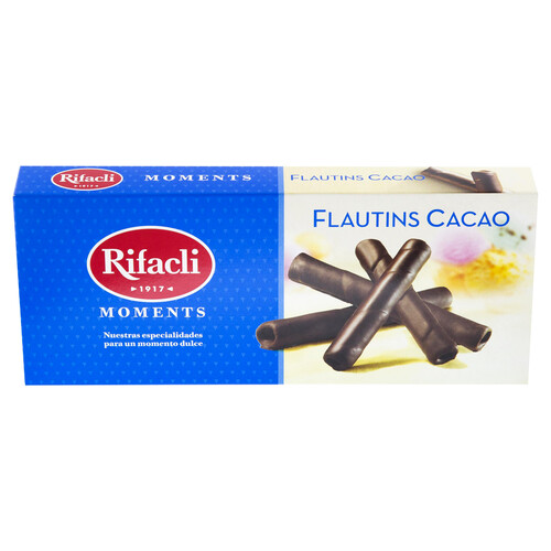 RIFACLI Barquillos Flautins bañados al cacao 100 g.