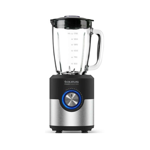 Batidora de vaso TAURUS Power Shake 1600. 1600W, jarra cristal 1,75L, pica hielo.