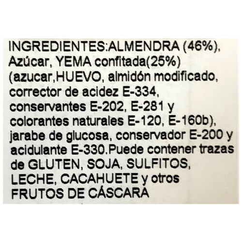 Bandeja de huesos de santo, rellenos de yema, 14 uds, 240g. CENTRO ESPECIAL DE EMPLEO LA PLATA.