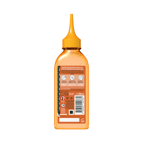 FRUCTIS Tratamiento lamelar instantáneo reparador con aclarado para cabellos dañados FRUCTIS Hair drink papaya de Garnier 200 ml.