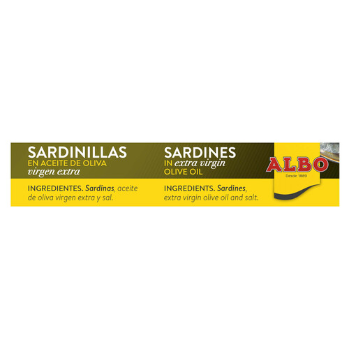 ALBO Sardinillas en aceite de oliva virgen extra 8/12 piezas 105 g.