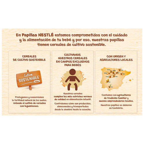 NESTLÉ Papilla de 8 cereales con galleta Maria y sin azúcares añadidos, a partir de 6 meses 475 g.