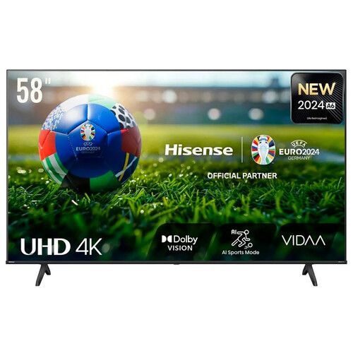 Televisión 147,3cm (58) LED HISENSE 58A6N, 4K, Ultra HD, Smart TV,  HDR, HLG, HDR10+, VIDAA, HDMI.