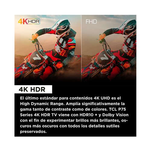 Televisión 165,1cm (65) TCL LED 65P755, 4K, 120HZ, GOOGLE TV.