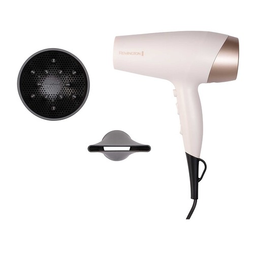 Secador de pelo REMINGTON Shea Soft  D4740, iónico, motor DC, 2200W, 2 velocidades, 3 temperaturas.