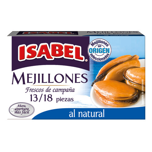 ISABEL Mejillones al natural 13/18 puiezas 69 g.