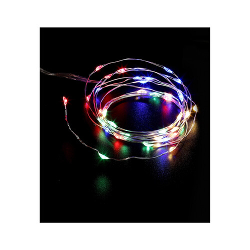 Guirnalda multicolor con 40 LED de alambre cobre, ACTUEL.