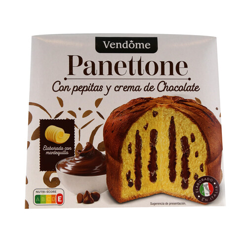 VENDOME Panettone con pepitas y crema de chocolate 750 g.