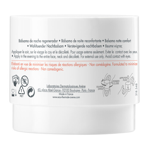 THERMALE AVÉNE Dermabsolu Bálsamo de noche nutriente y regenerador, con textura cremosa 40 ml.