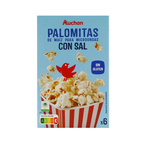 PRODUCTO ALCAMPO Palomitas de maíz para microondas con sal PRODUCTO ALCAMPO 6 uds. X 90 g.
