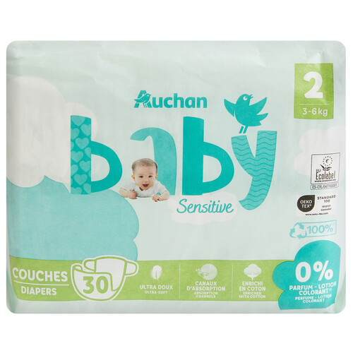 PRODUCTO ALCAMPO Baby sensitive Pañales talla 2 (3-6 kg) 30 uds.