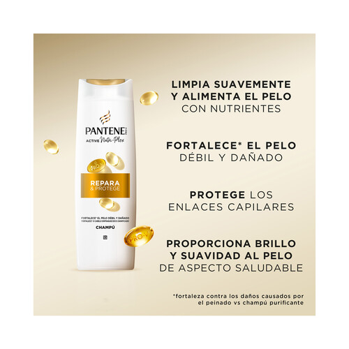 PANTENE Pro-v repara & protege Champú para cabellos secos y dañados 500 ml.