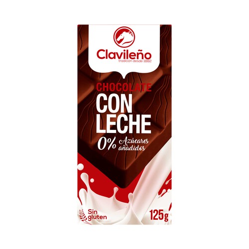 CLAVILEÑO Chocolate con leche extrafino sin azúcares añadidos 125 g.