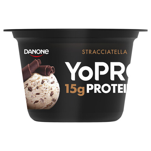 YOPRO Yogur con virutas de chocolate, proteínas y sin azúcares añadidos ni grasa de Danone 2 x 160 g.