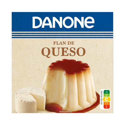 DANONE Flan de queso elaborado sin gluten DANONE 4 x 100 g.