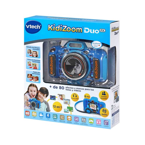 Kidizoom Duo FX azul Cámara de fotos y vídeos infantil 12 en 1 realidad virtual, control parental VTech. Edad recomendada desde 4-13 años