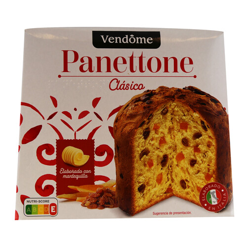 VENDOME Panettone clásico elaborado en Italia con mantequilla 750 g.