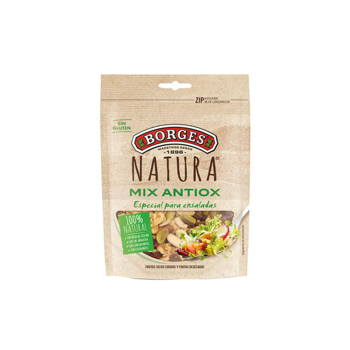 BORGES Cocktail de frutos secos crudos y desecados, Mix Antiox BORGES NATURA 130 g.