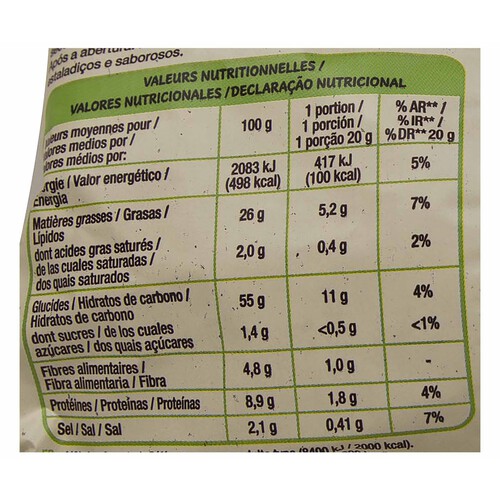 ALCAMPO ECOLÓGICO Snack de garbanzos ecológico ALCAMPO ECOLOGICO 60 g.