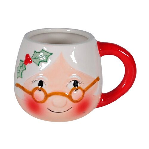 Taza de porcelana con cara de Mamá Santa, 38 cl, ACTUEL.